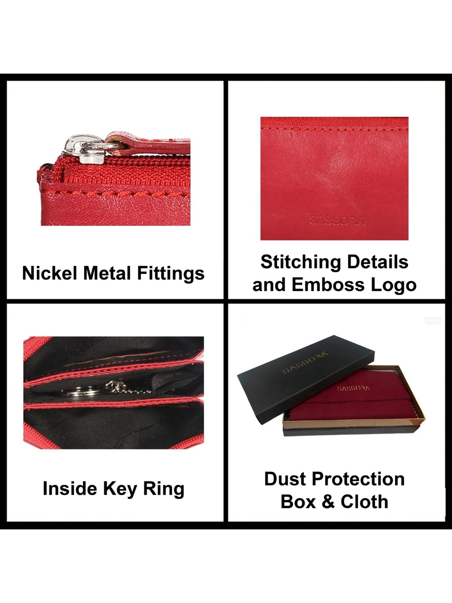 SASSORA JONAS Red Leather Wallet