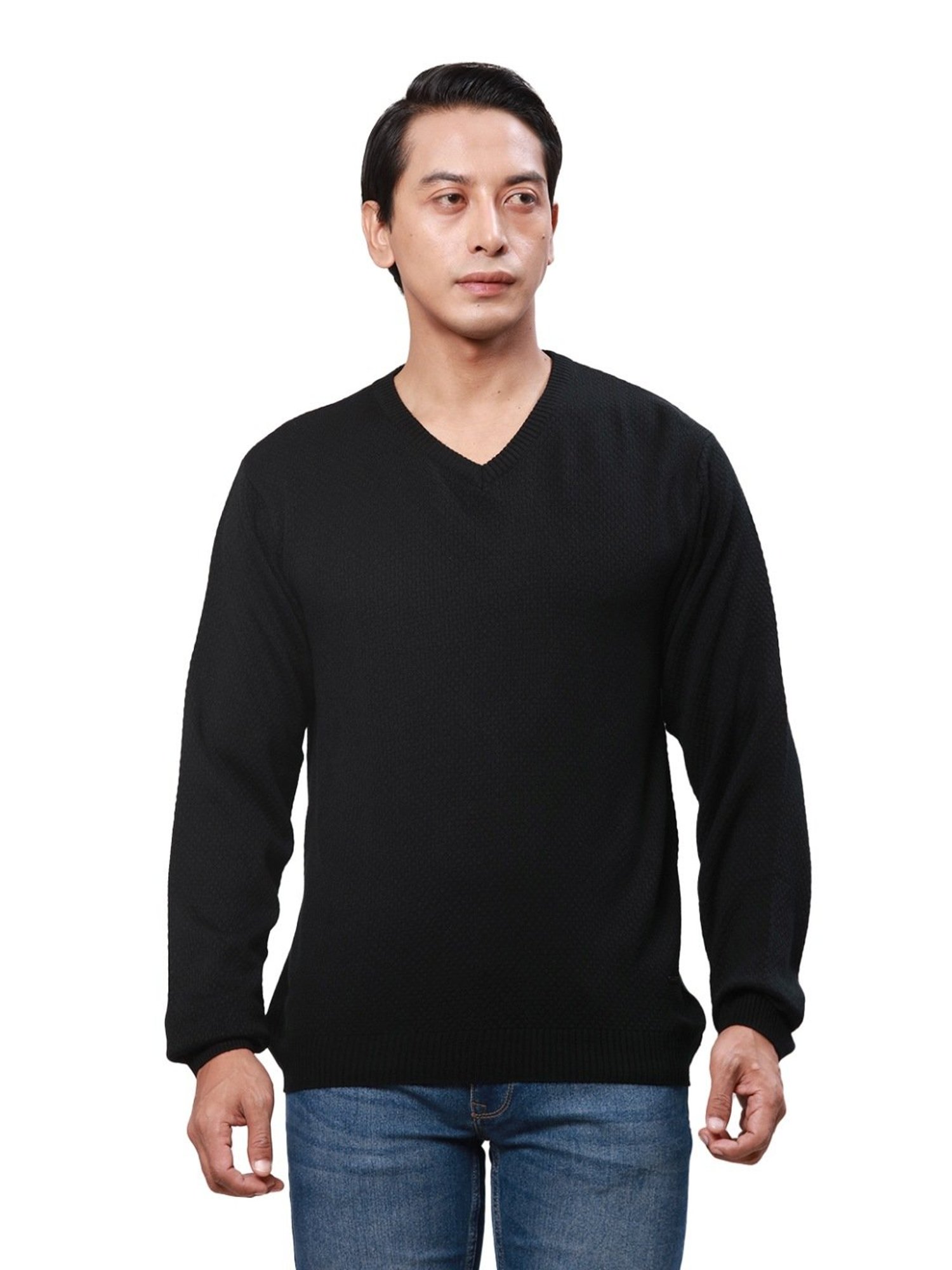 Park Avenue Black Regular Fit Sweater