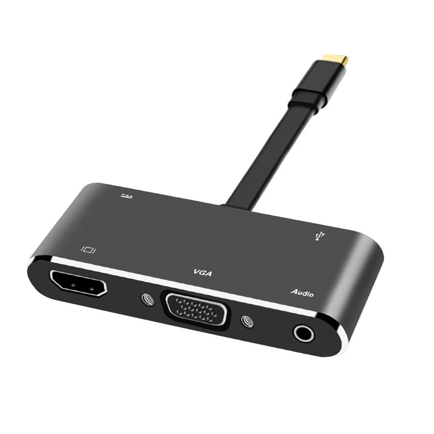 USB C Type c to HDMI 4k Apapter VGA Cable Audio USB3.0 PD Converter USB C HUB For Macbok pro HuaWei P20 HDTV Projector