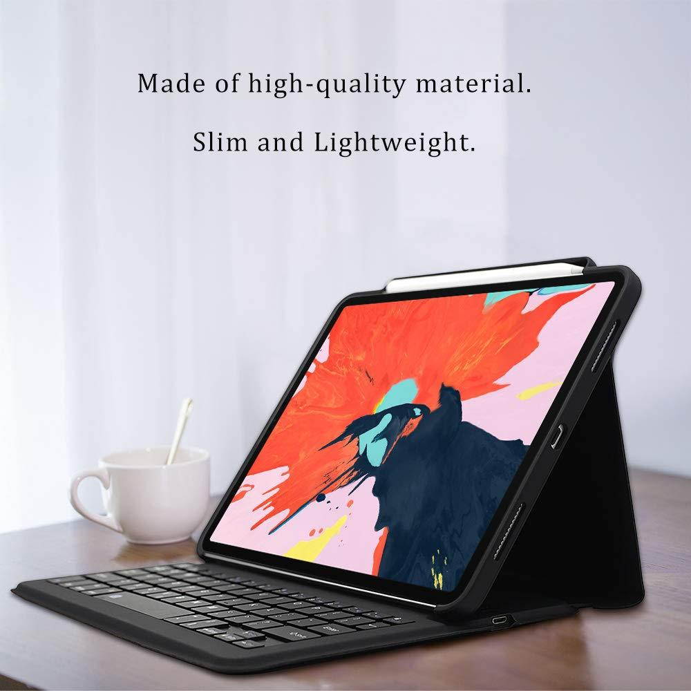 Maxace iPad Pro 11 Keyboard Case for iPad Pro 11 2018, Supports 2nd Gen Pencil Charging, Smart Bluetooth Wireless Keyboard Cover with Auto Sleep Wake, Waterproof iPad Pro 11 Keyboard Case