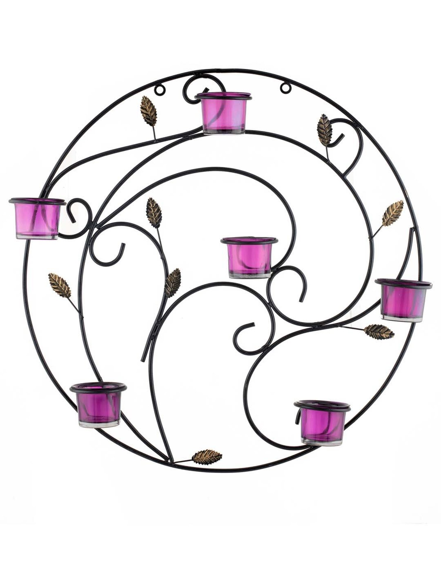 Homesake 'Easter' Black & Pink Metal 5-in-1 Wall Candle Holder With Tea Light Candle