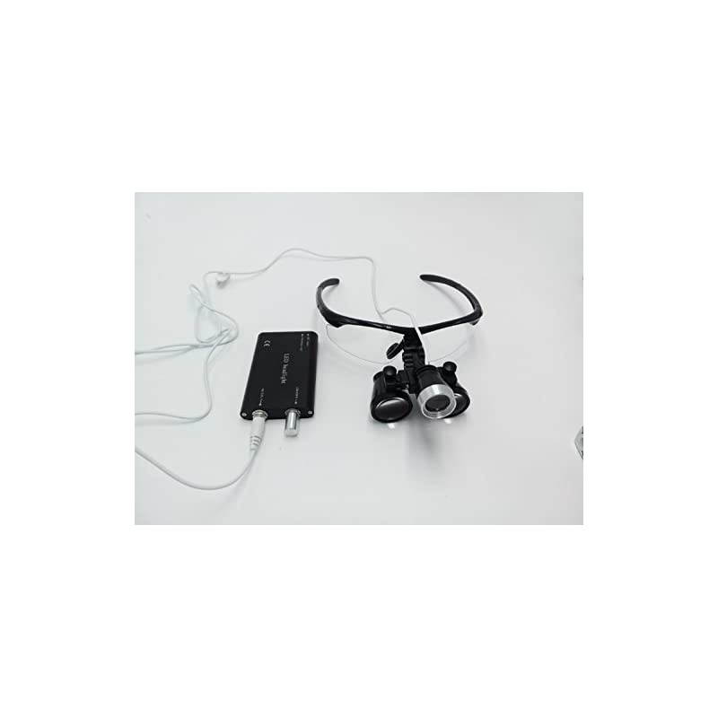 Outlets Black 35x 420mm Working Distance Surgical Binocular Loupes Optical Glass with LED Head Light Lamp