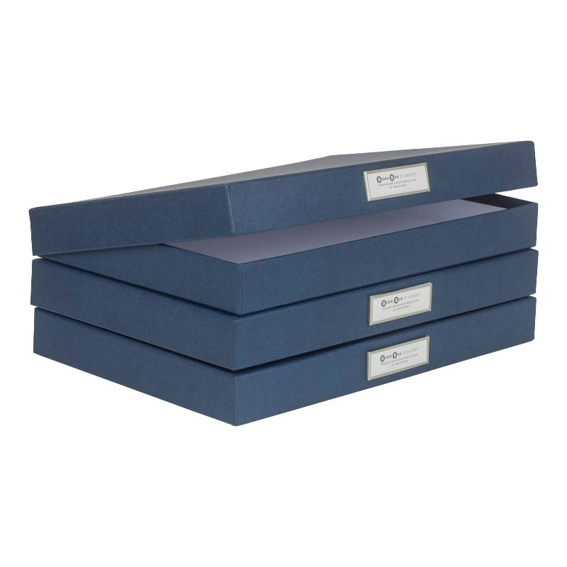 Sven 3pk Hinged Letter Box Set Navy - Bigso Box of Sweden