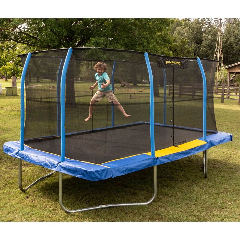 Costway 14 Ft Multicolored Trampoline Recreational Exercise w/ Safety Net Ladder