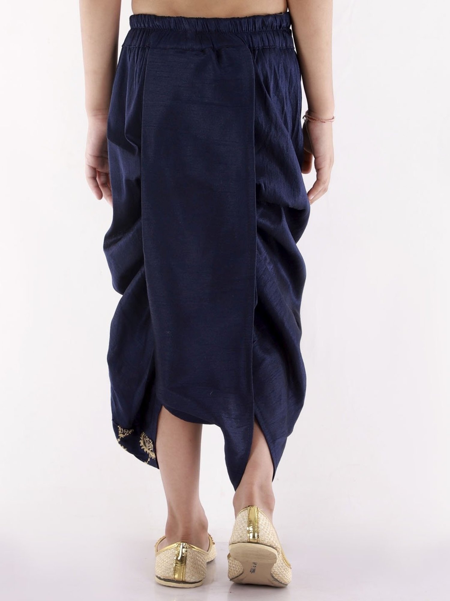 VASTRAMAY Kids Navy Embroidered Dhoti
