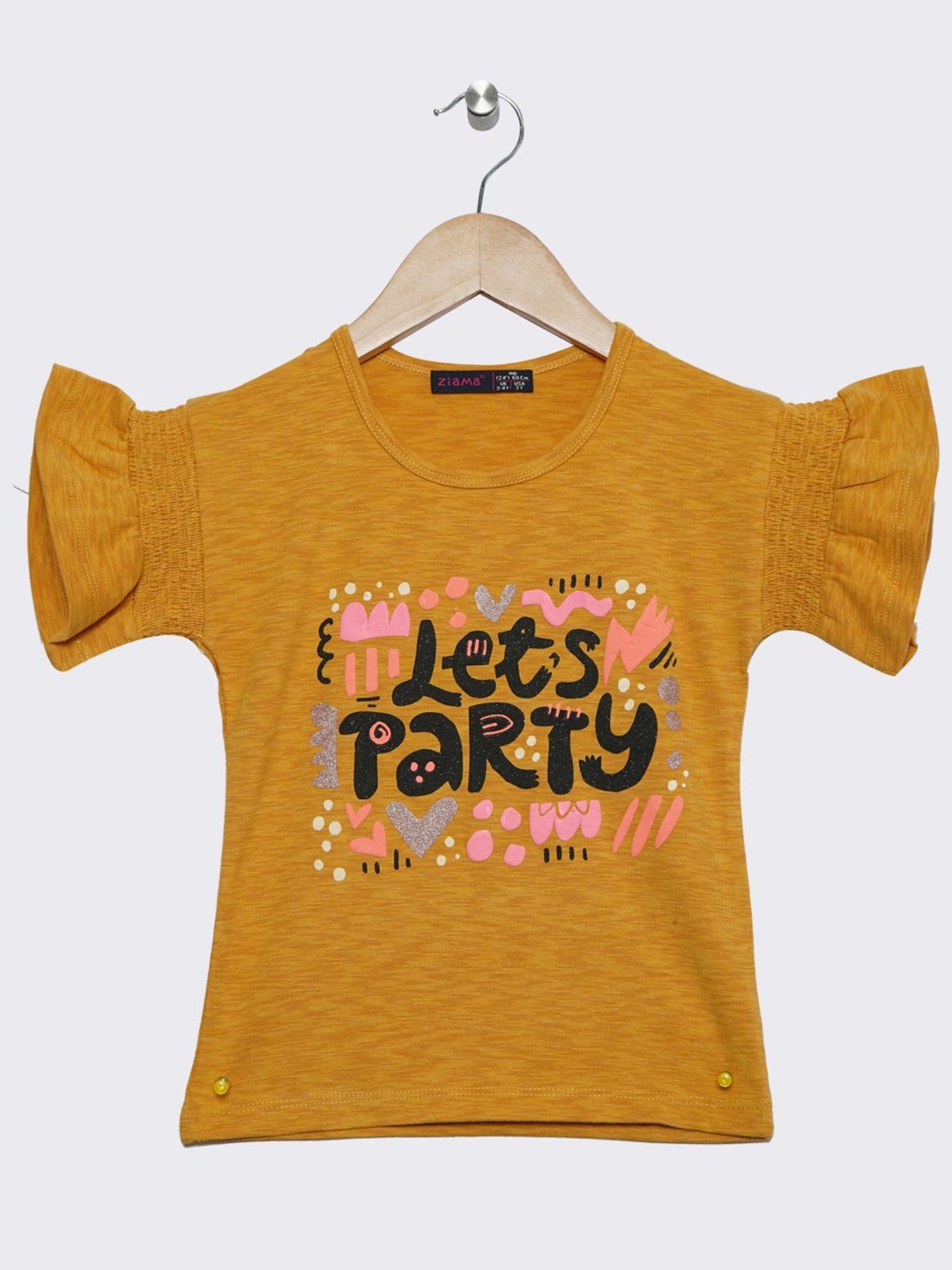 ZIAMA Kids Yellow Printed Top