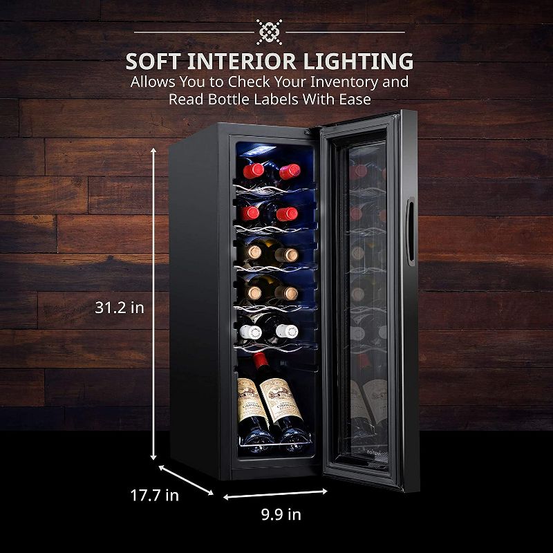 Ivation 12-Bottle Compressor Freestanding Wine Cooler Refrigerator - Black