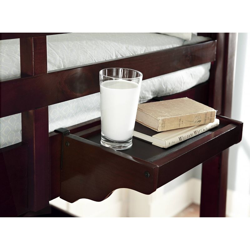 Kids' Twin Caspian Study Loft with Chair and Hanging Nightstand Chocolate - Hillsdale Furniture