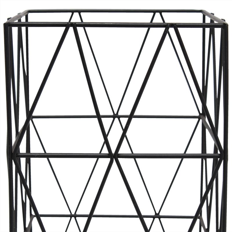 Metal Geometric Square Table Lamp Black - Simple Designs