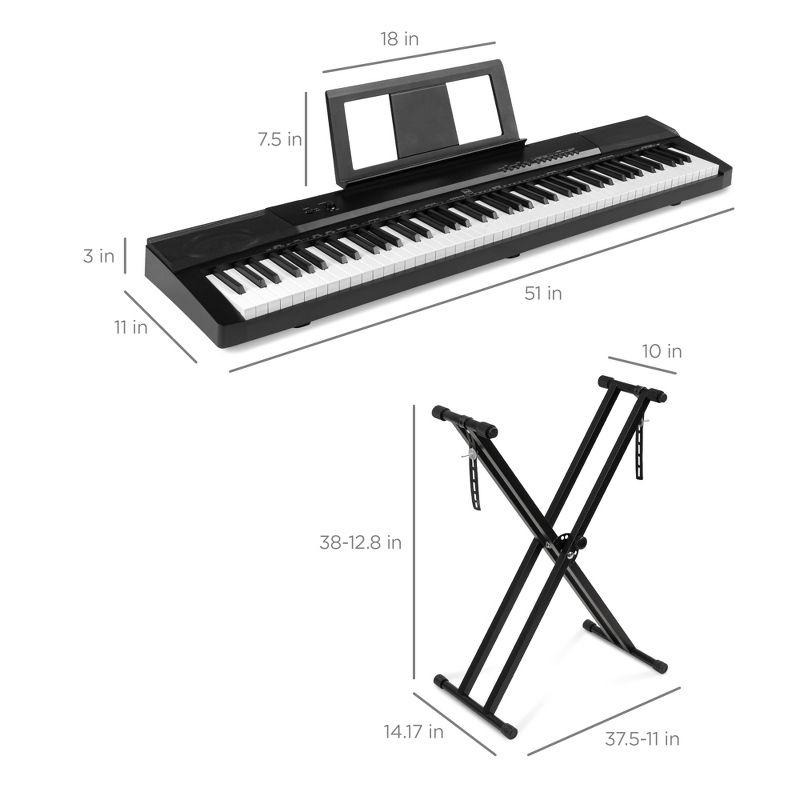 Best Choice Products 88-Key Full Size Digital Piano for All Experience Levels w/Semi-Weighted Keys, Stand, Sustain Pedal