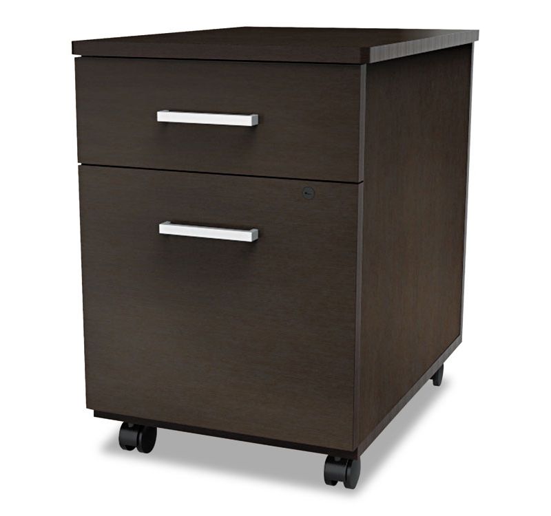 Linea Italia Trento Line Mobile Pedestal File Box/File Drawer Mocha TR752MOC
