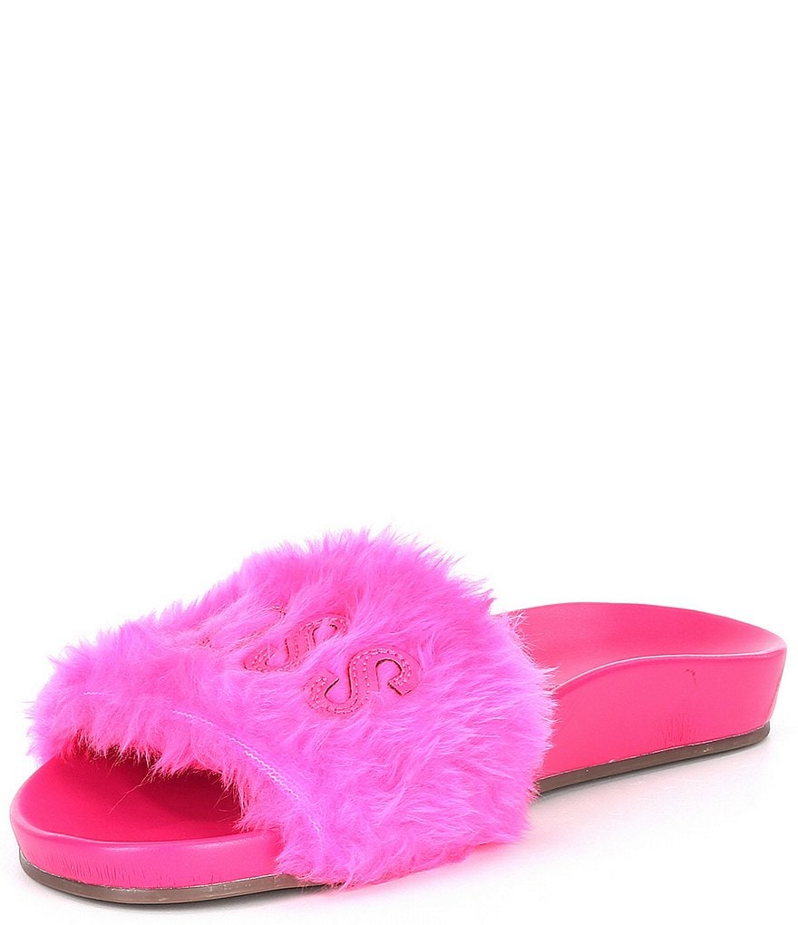 Schutz Boss Babe Faux Fur Slides
