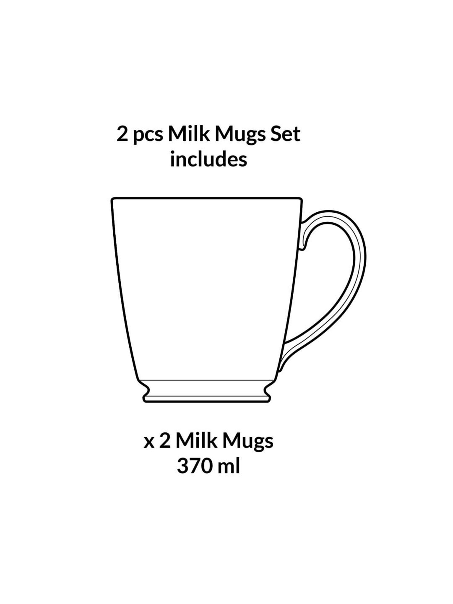 Noritake Golden Chintz White & Green Poreclain Milk Mug (0.37 L) - Set of 2