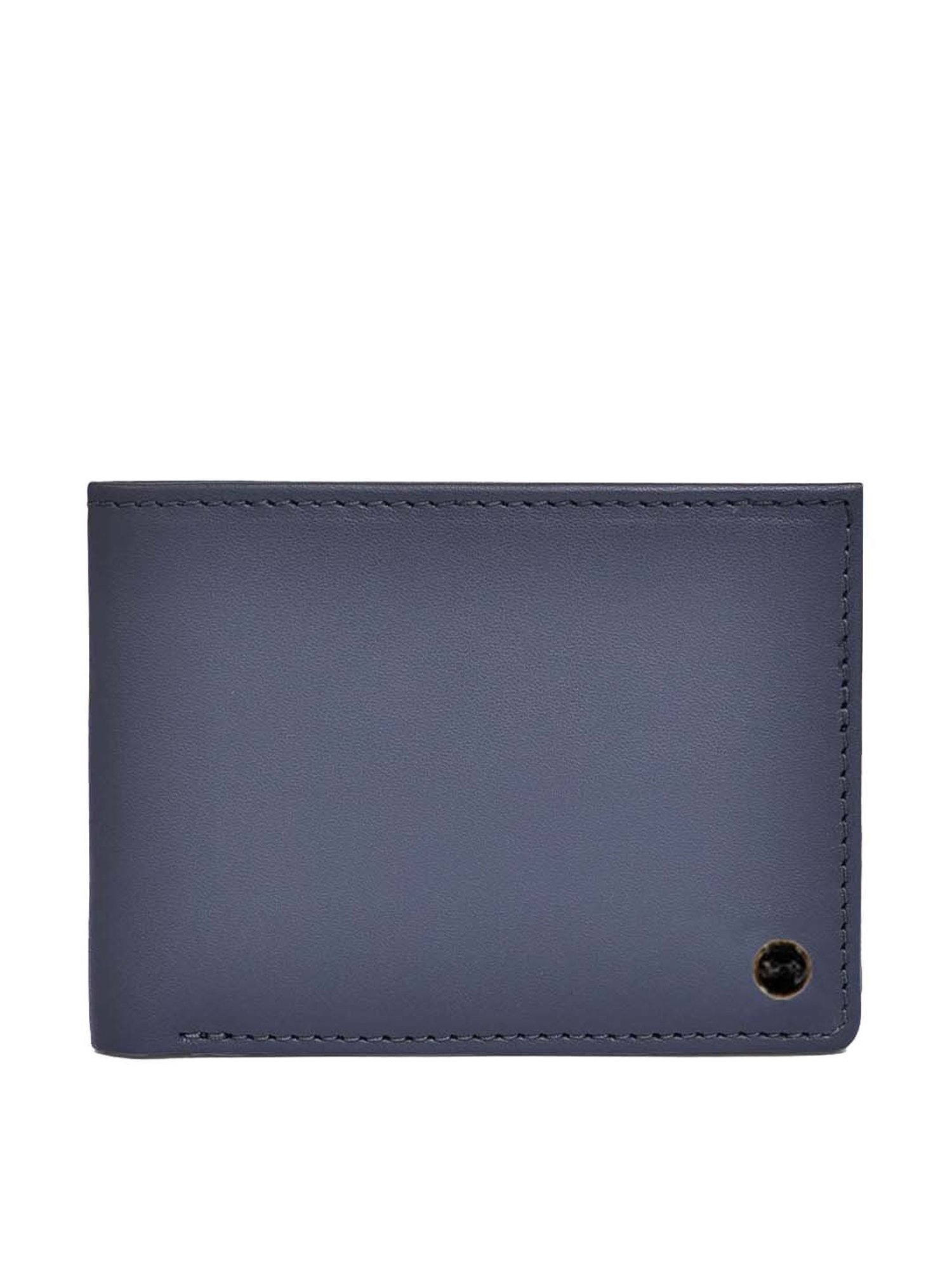BELWABA Navy Casual Leather Bi-Fold Wallet for Men