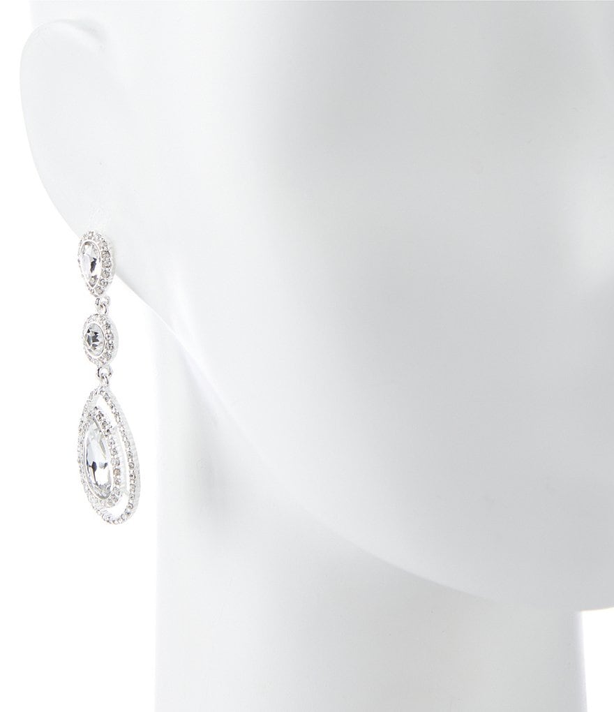 Gemma Layne Pave Triple Tear Drop Statement Earrings