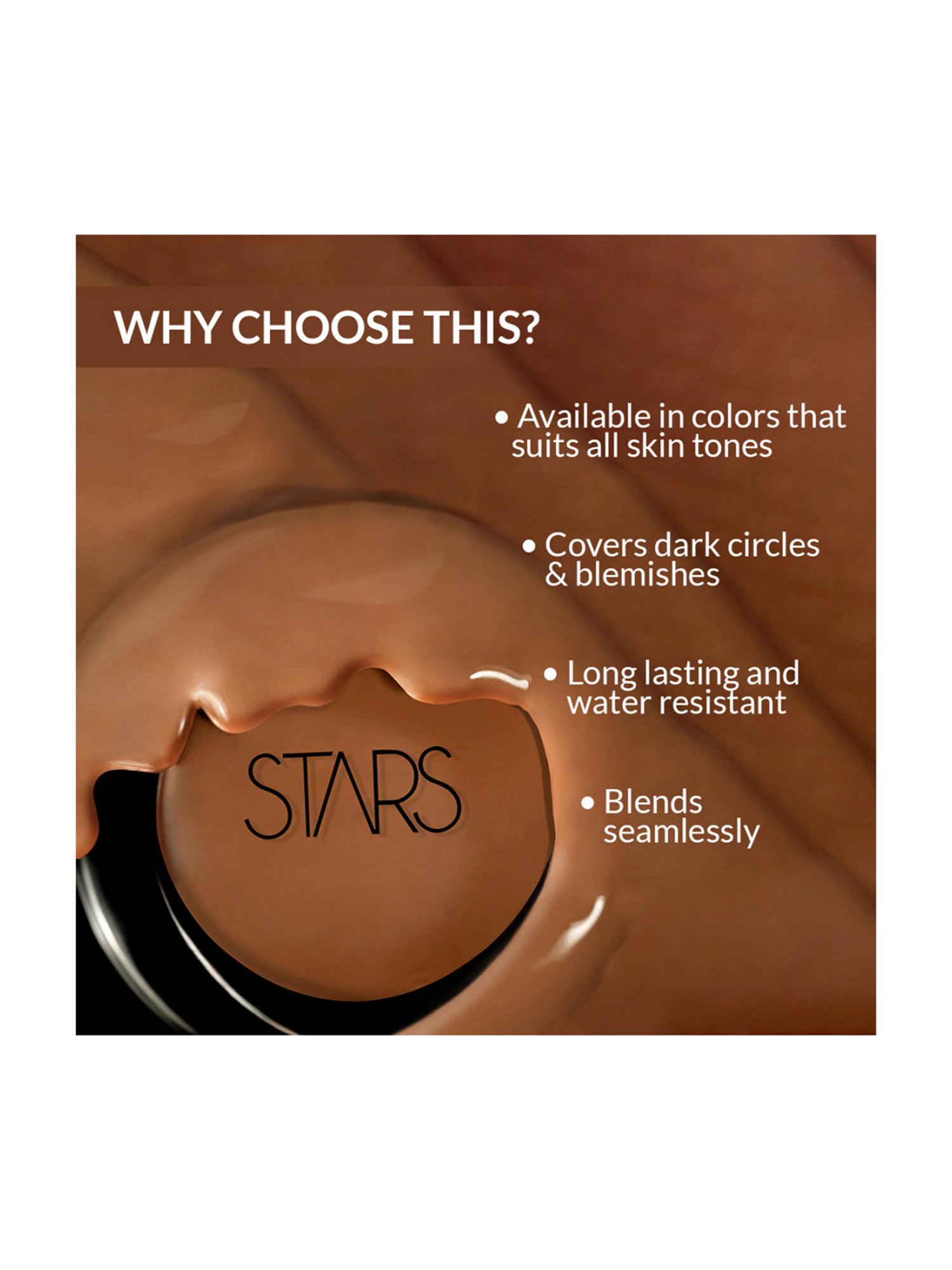 Stars Cosmetics Corrector Cream Concealer for Under Eye Dark Circles Orange - 5 gm