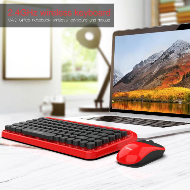 Round Cap 2.4G Wireless Keyboard and Mouse Set 3 Files DPI Adjustable