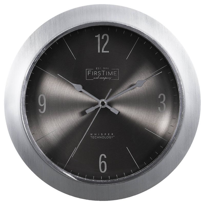 11" Steel Core Wall Clock Bullet Silver - FirsTime