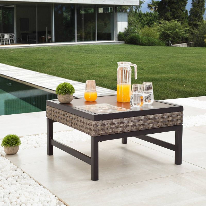 Wood Fiber Clay Patio Accent Table - Olivia & May