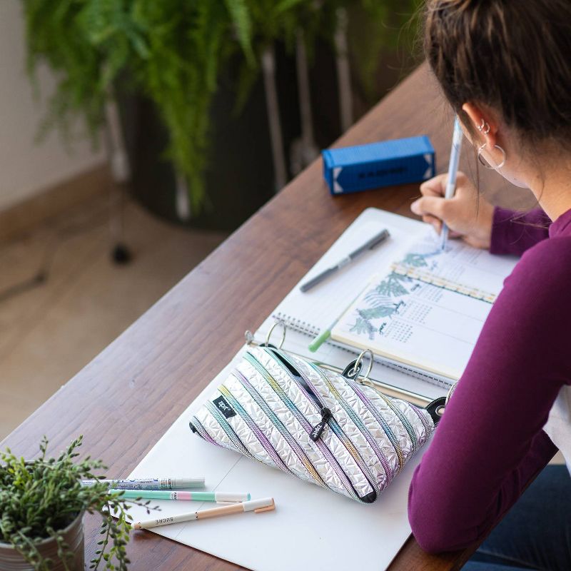 Continuous Zip Binder Pencil Case Silver/Black - ZIPIT