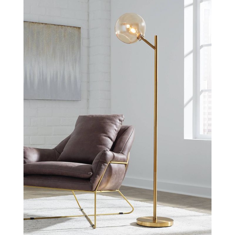 Abanson Floor Lamp Amber/Gold - Signature Design by Ashley