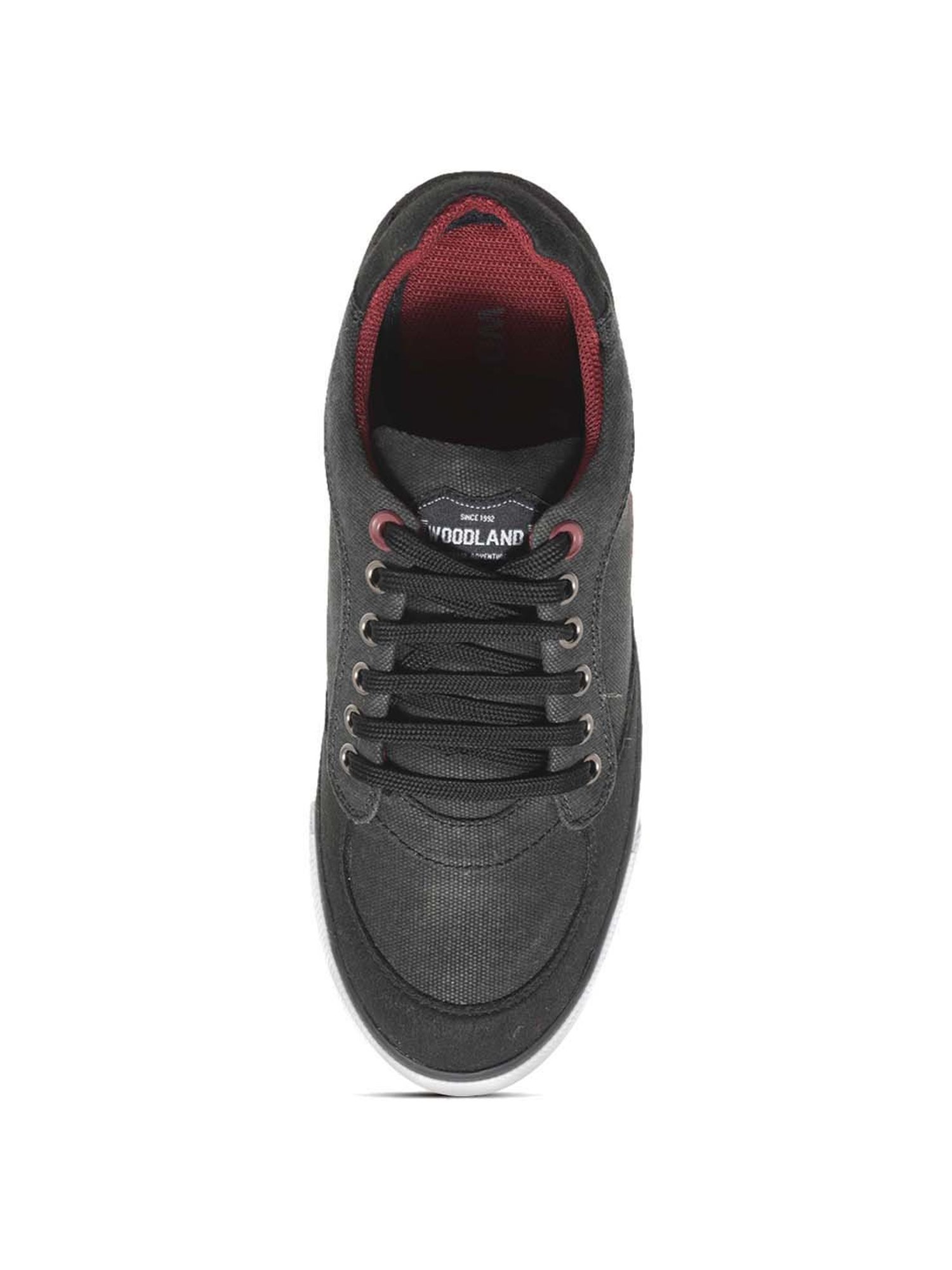 Woodland Men's Coal Black Casual Sneakers