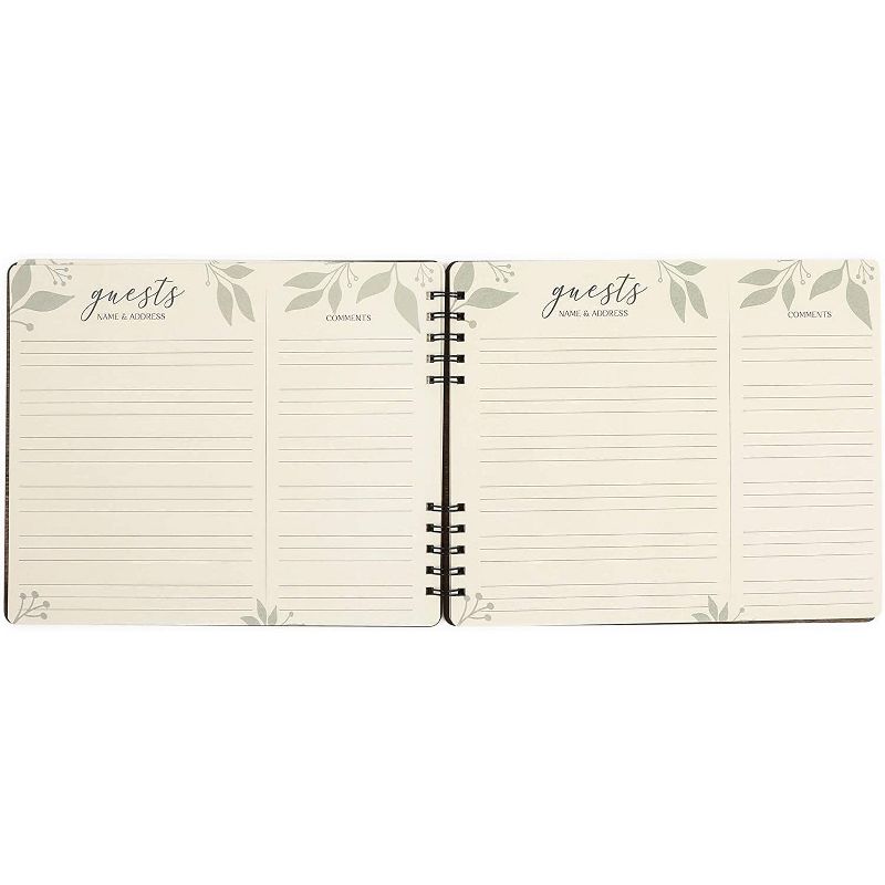 Wedding Guest Book with Rustic Wooden Design with Lined Pages for Sign or Leave Messages (11.25 x 8.75 inches)