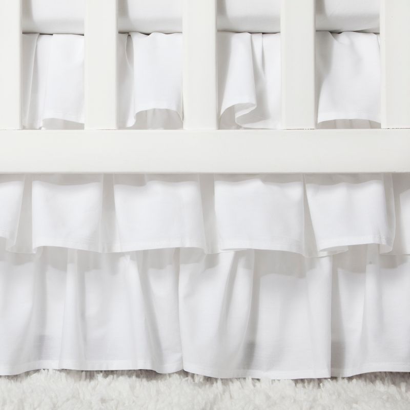 The Peanutshell Farmhouse Crib Skirt  - Gray