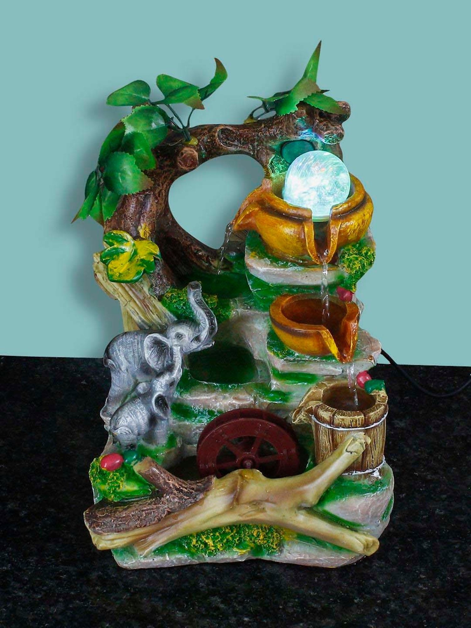 Tayhaa Brown Resin Fiery Tiger Head Showpiece