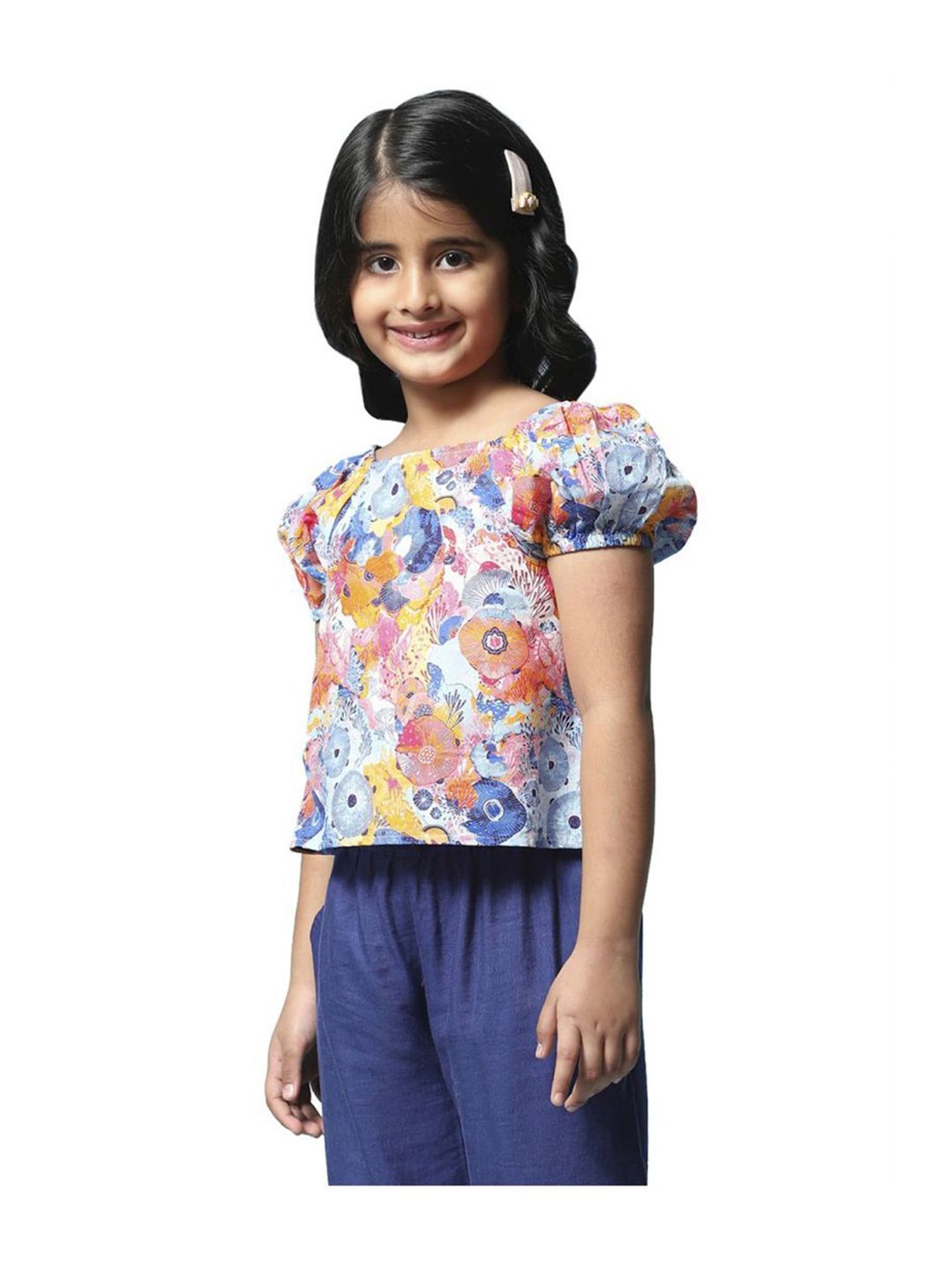 Biba Girls Multicolor Cotton Printed Top