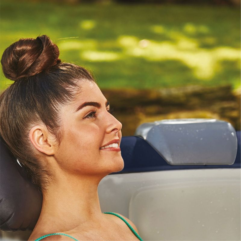 CleverSpa Tahoe 800 Liter 70 inch 4 Person Portable Backyard Inflatable Hot Tub Outdoor Spa with Insulated Tub Cover and Filtration Kit Included, Blue