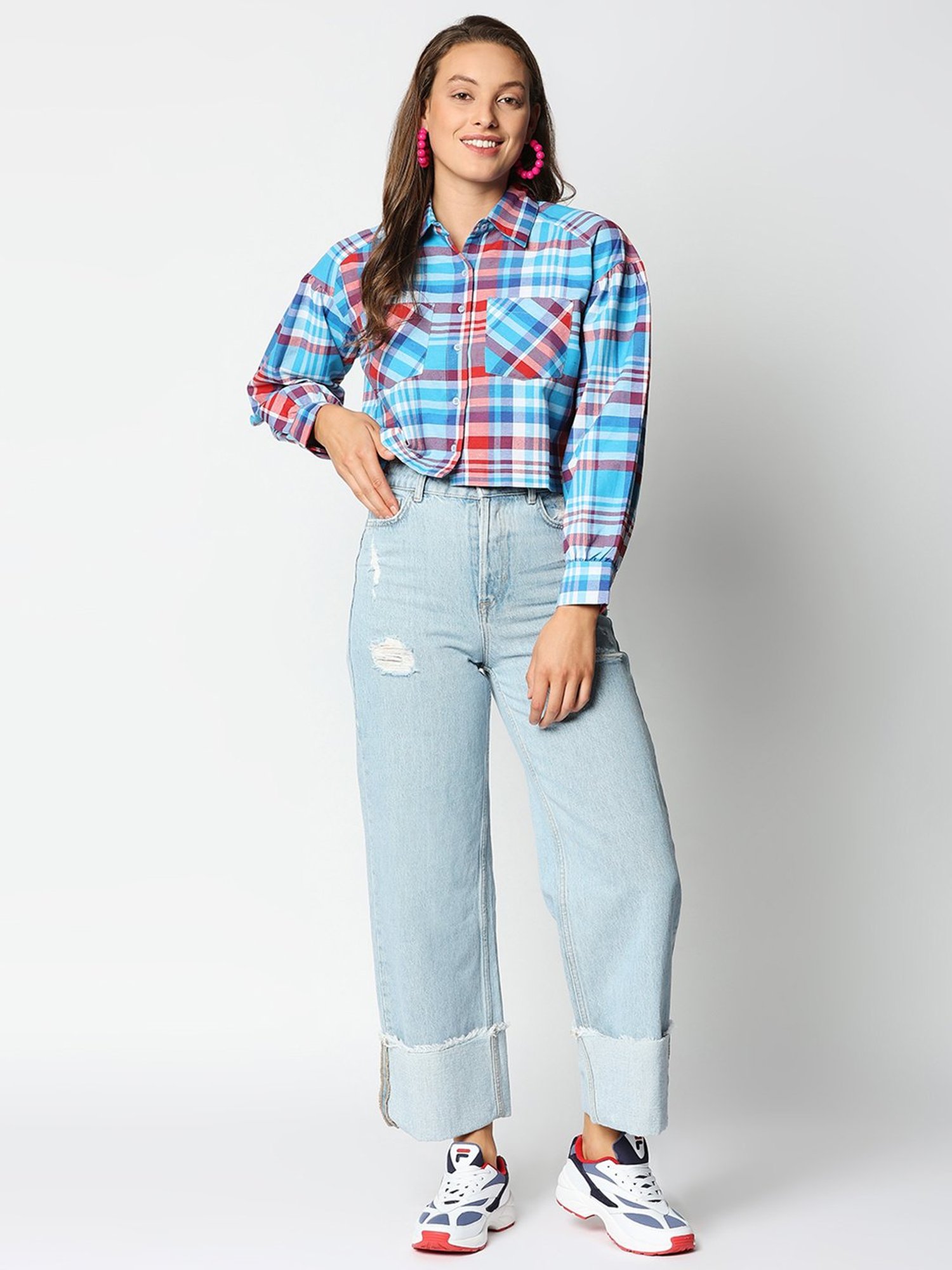 Remanika Blue & Red Chequered Shirt