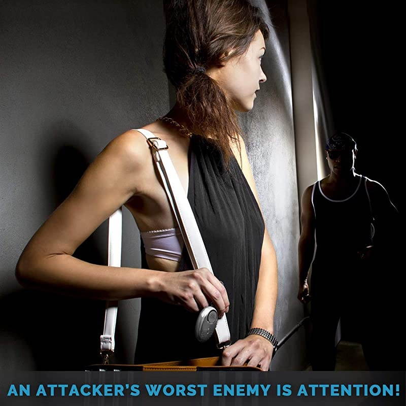 Alarm Siren Song 130dB Safesound Alarms for Women Keychain with LED Light Emergency Self Defense for Kids Elderly Security Sound Whistle Safety Siren Silver