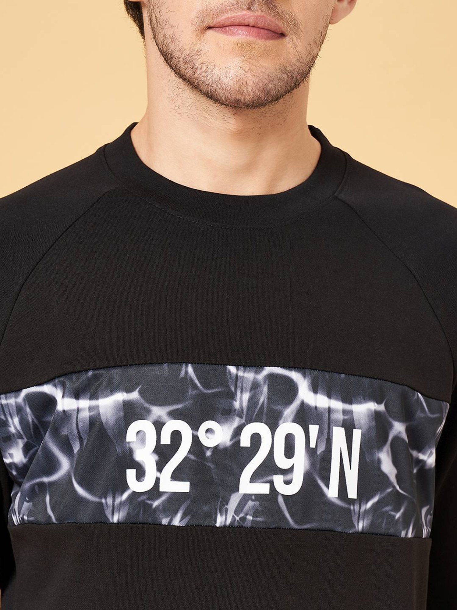 Ajile By Pantaloons Jet Black Slim Fit T-Shirt