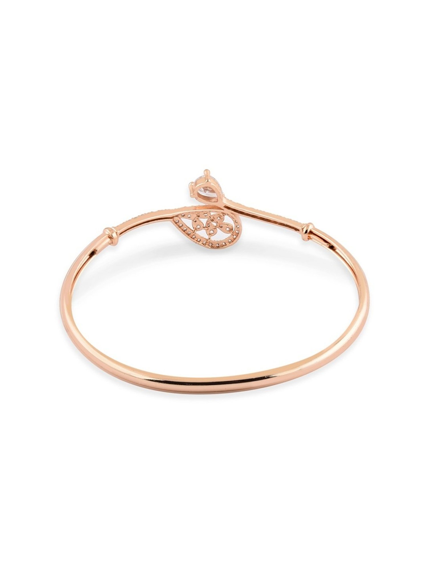 Zaveri Pearls Rose Gold Cubic Zirconia Classic Bracelet - ZPFK10709