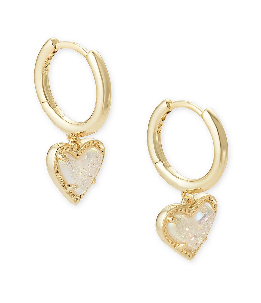 Kendra Scott Ari Heart Gold Huggie Earrings