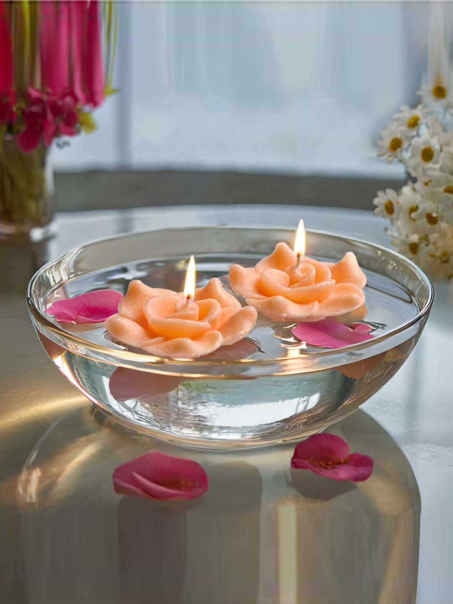 IRIS Pink Home Fragrances Peach Pomogranate Aromatic Floating Candle Pack of 2 (Set of 4)
