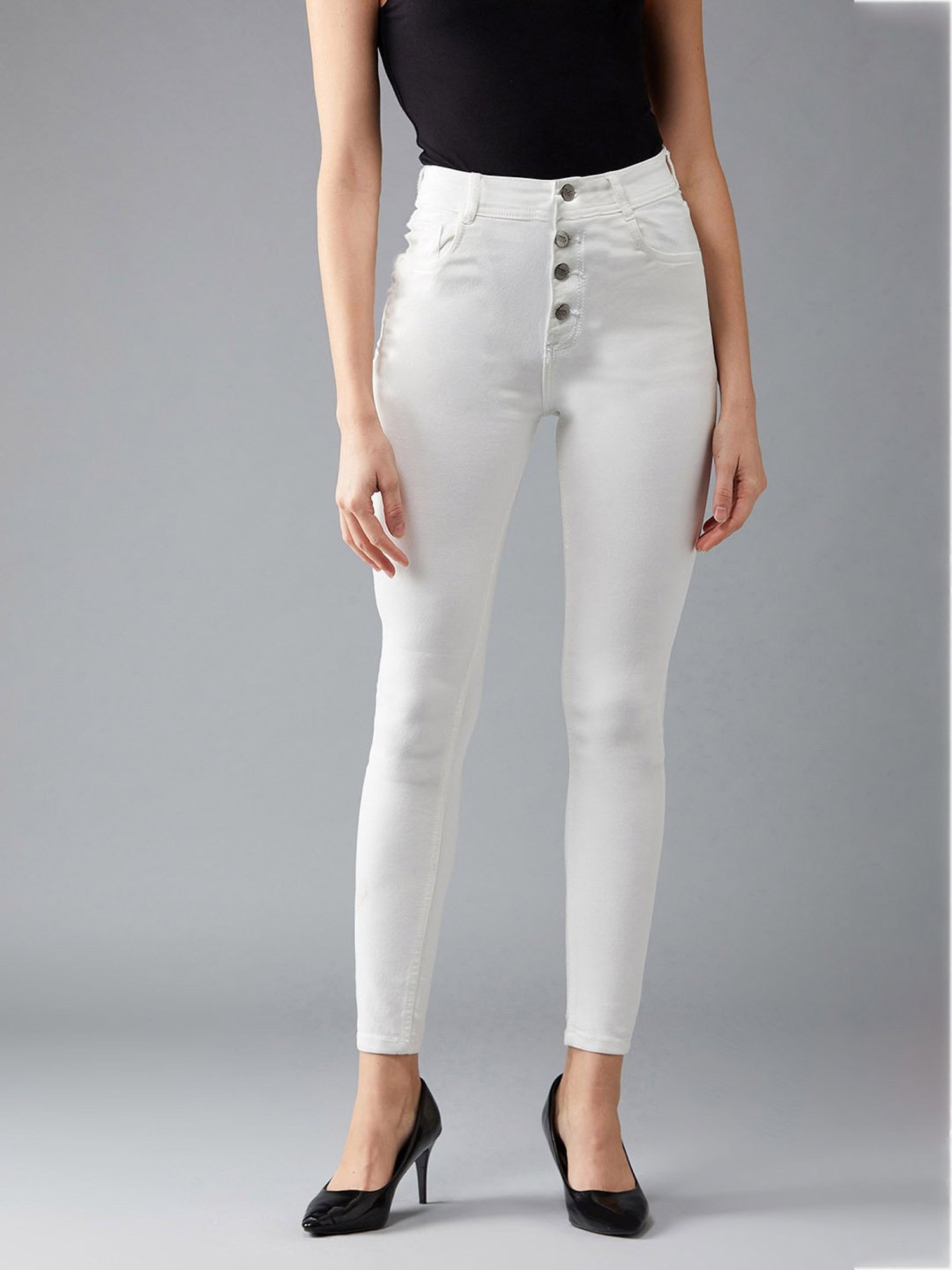 DOLCE CRUDO White Skinny Fit Jeans