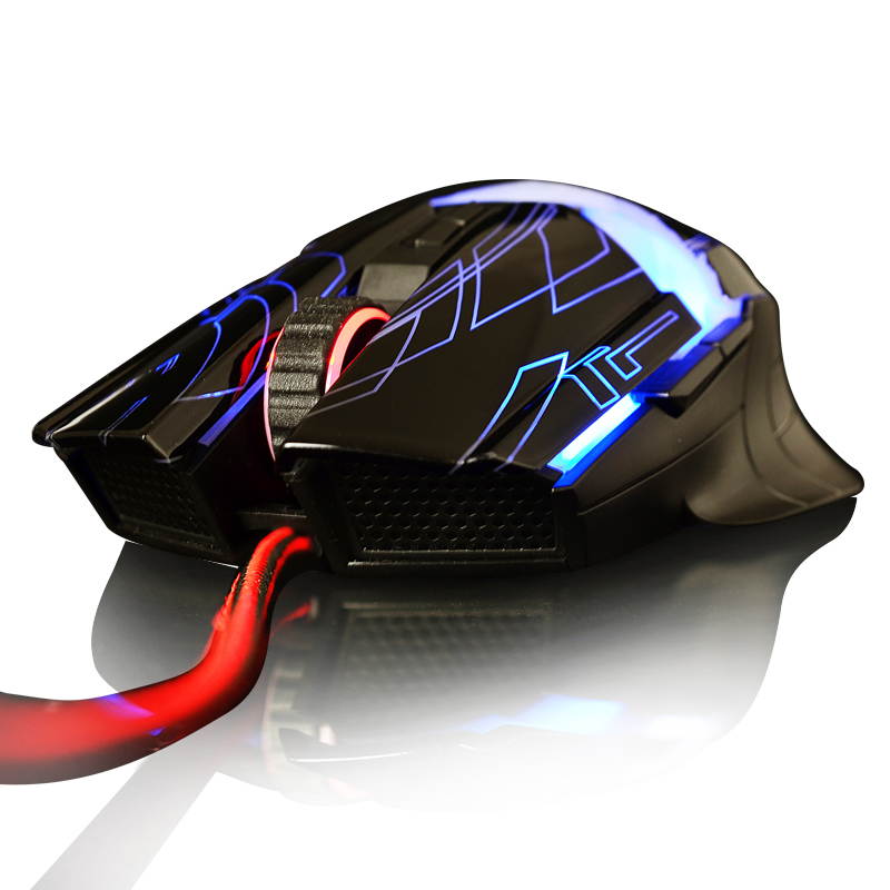 Merdia FL&middot;ESPORTS 500-2000DPI 6 Button 7 LED Colors Professional Ergonomics Wired G60 Gaming Mouse (Black)