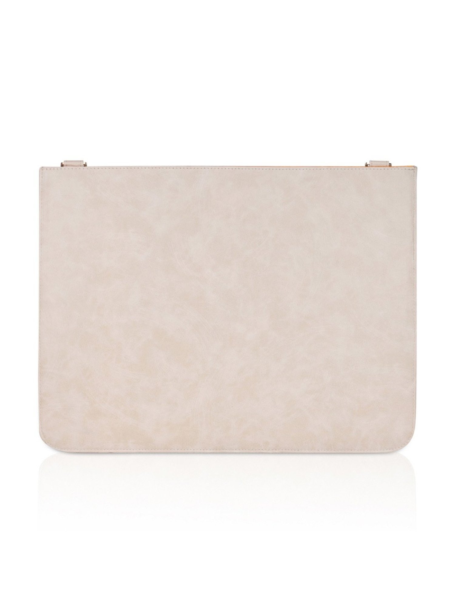 Eume Sage Off white Leather Laptop Messenger Bag