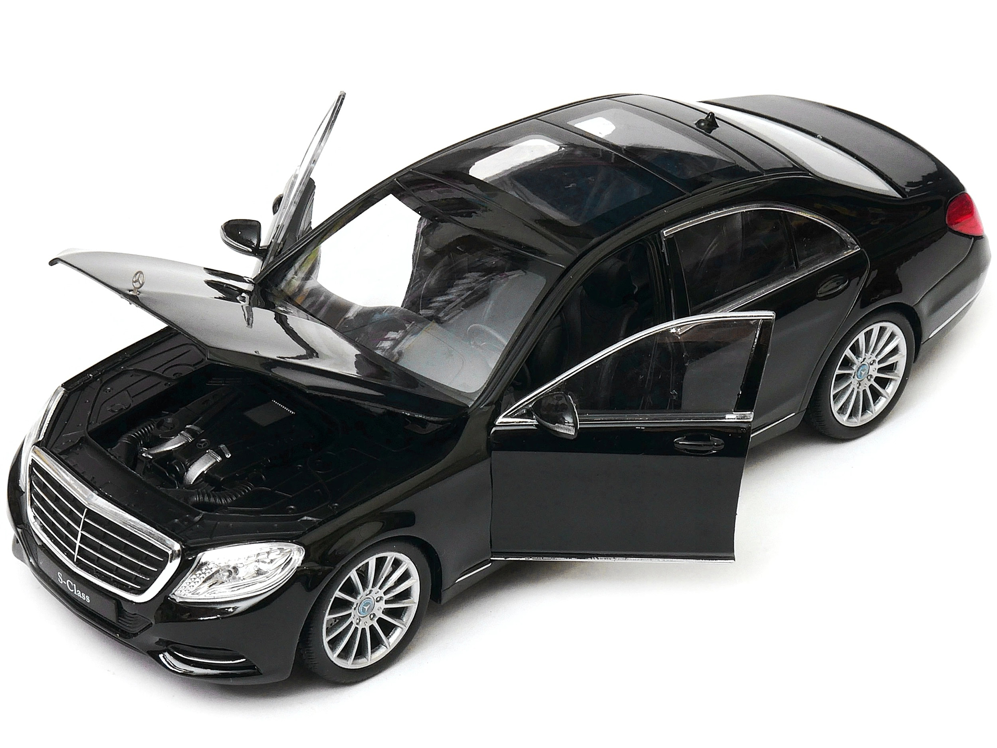 Mercedes Benz S Class with Sunroof Black "NEX Models" 1/24 Diecast Model Car by Welly