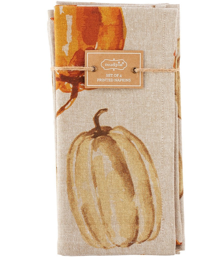 Mud Pie Blue Indigo Printed Chambray Napkins, Set of 4