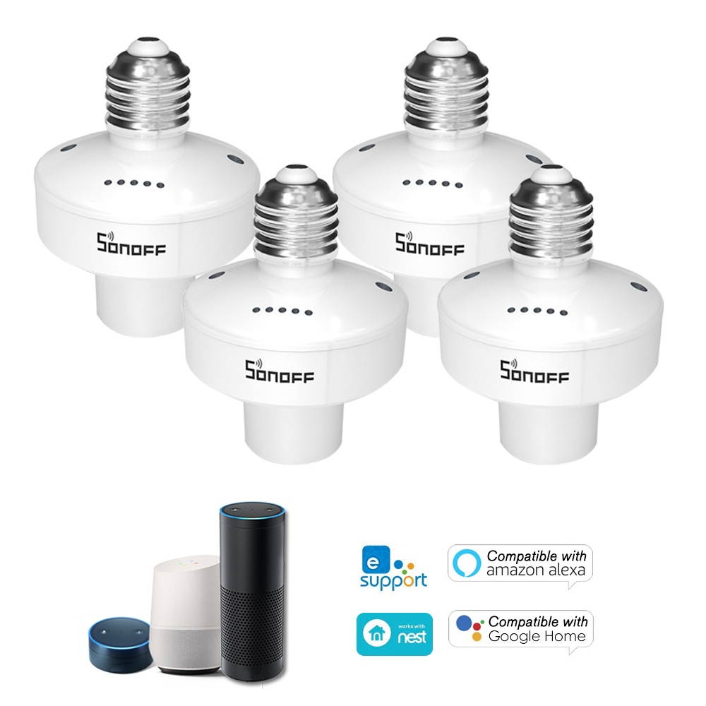 SONOFF SlampherR2 ITEAD WiFi Intelligent Light Bulb Holder 433MHz RF Wireless Lamp Holder Smart APP Control Voice Control Compatible with Amazon Alexa Google Home/Nest E27 for Smart Home