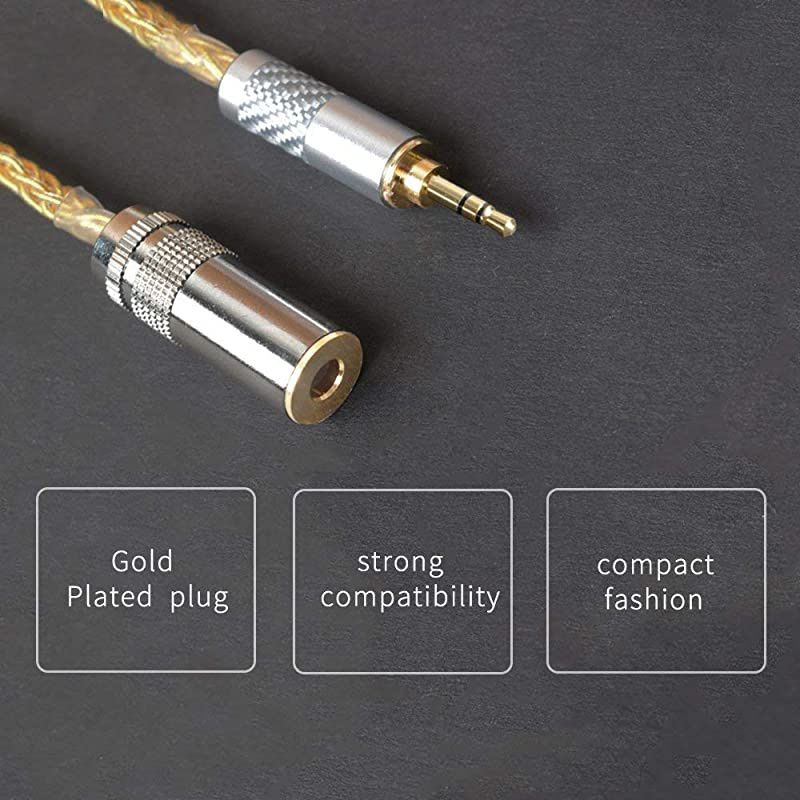 M3F4 44mm Female Plug to 35mm Male PlugHeadphones Audios Connection Adapter Cables Balanced Output Adapter Balanced Cable Plug AdapterGold Plated Plug Gold