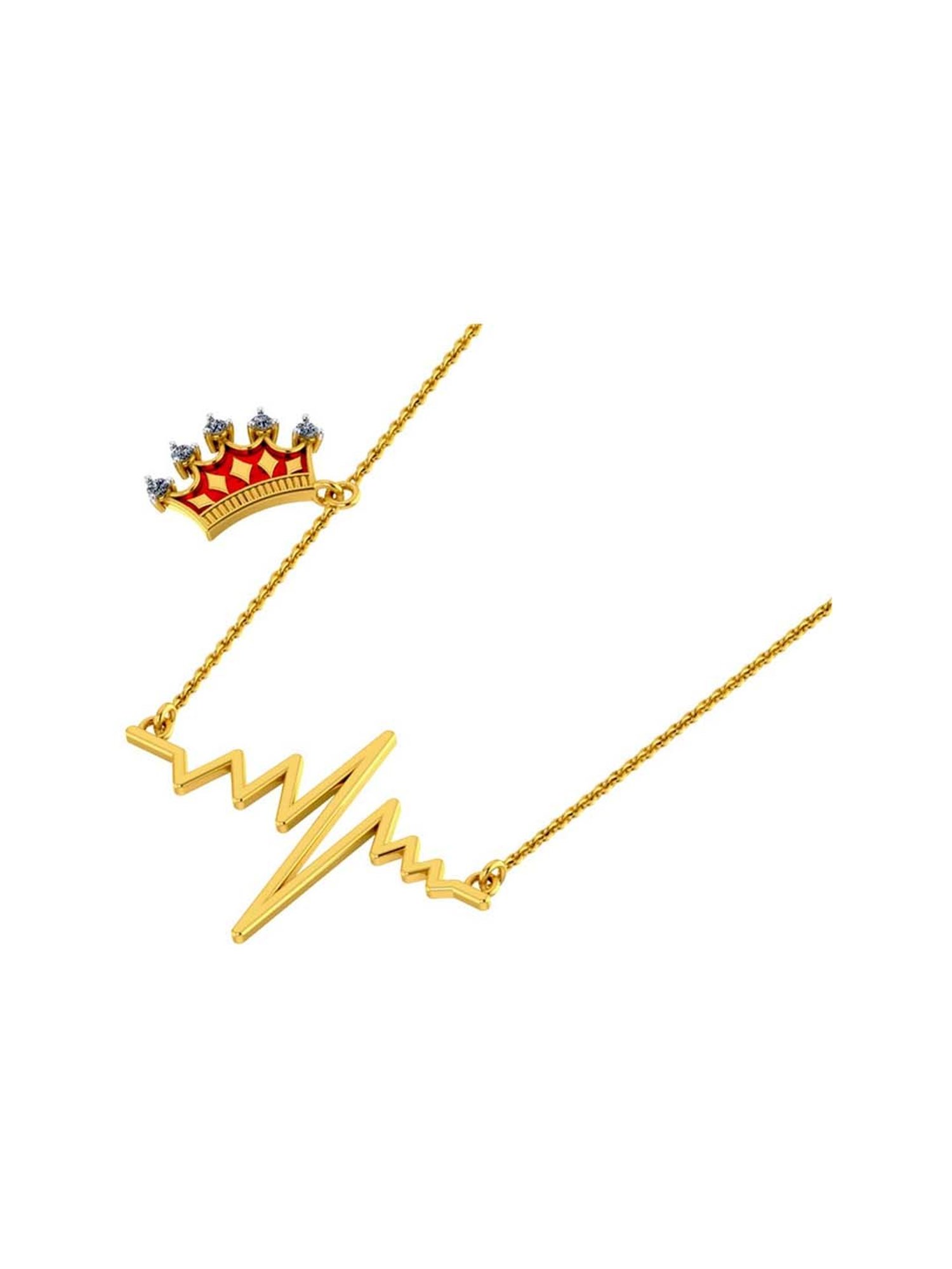 Mia by Tanishq 14 Karat Yellow Gold Two to Tango Diamond Necklace