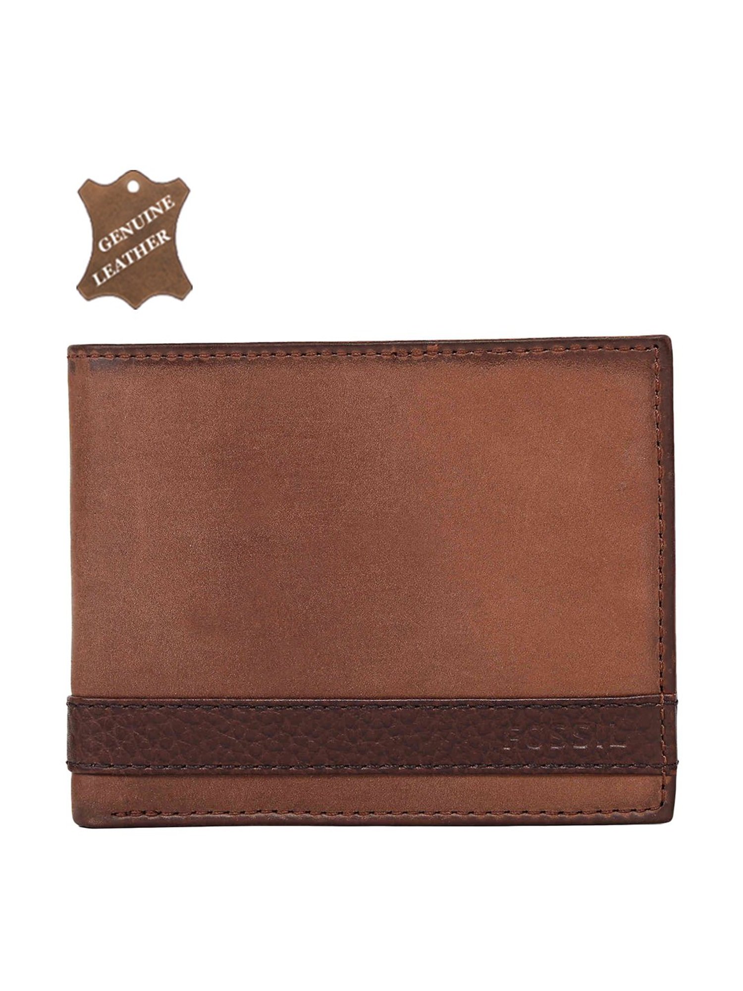 Fossil Quinn Brown Leather Casual Bi-Fold Wallet for Men