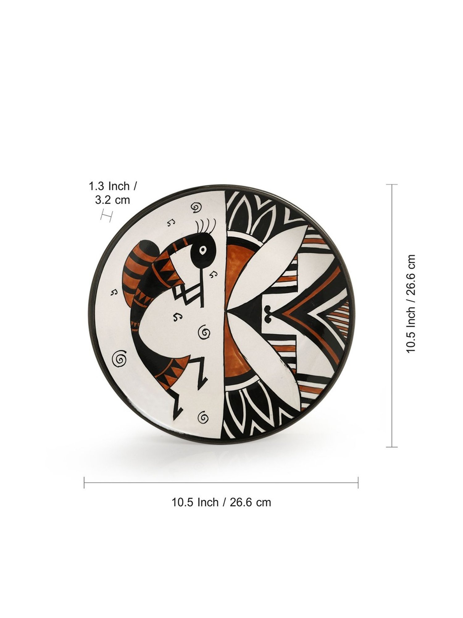 ExclusiveLane Honey Bee Hand-painted Multicolor Ceramic Wall Plate