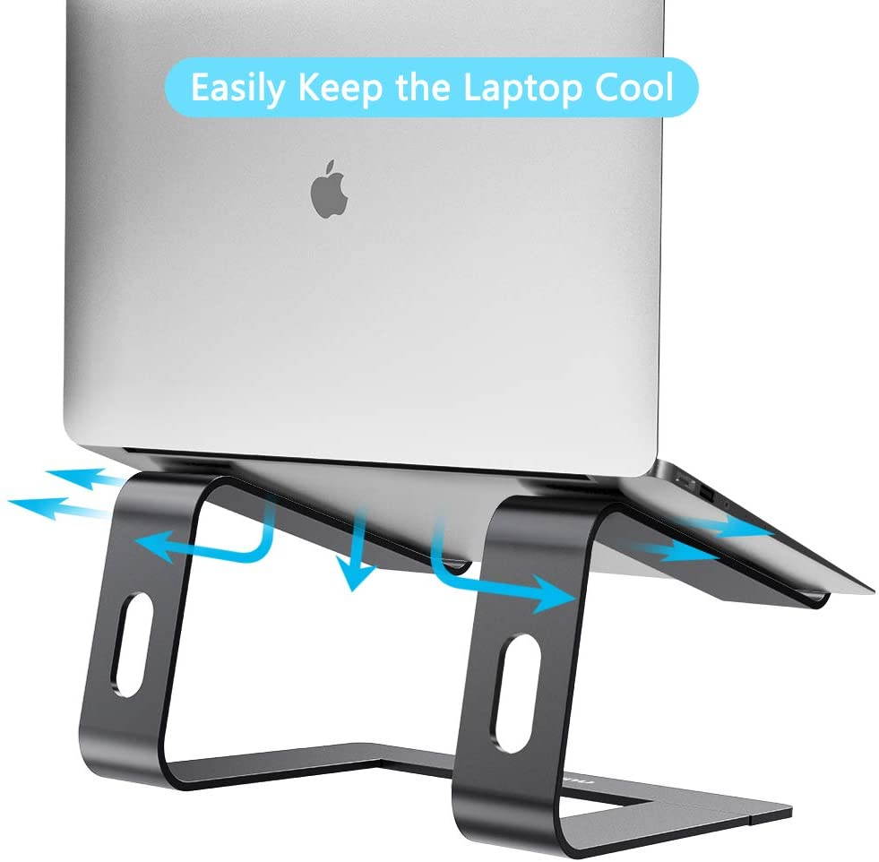 Laptop Stand, Ergonomic Aluminum Laptop Mount Computer Stand, Detachable Laptop Riser Notebook Holder Stand Compatible with Macbook Air Pro, Dell XPS, Lenovo More 10-15.6" Laptops - Space Gray