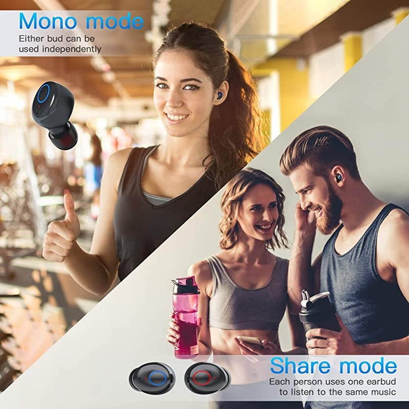 Wireless EarbudsBluetooth Earbuds with Charging Case Immersive Sounds IPX8 Waterproof Sport Mini Earphones Touch Control 24H Playtime Mic for iPhoneSamsungWindowsAndroidBlack