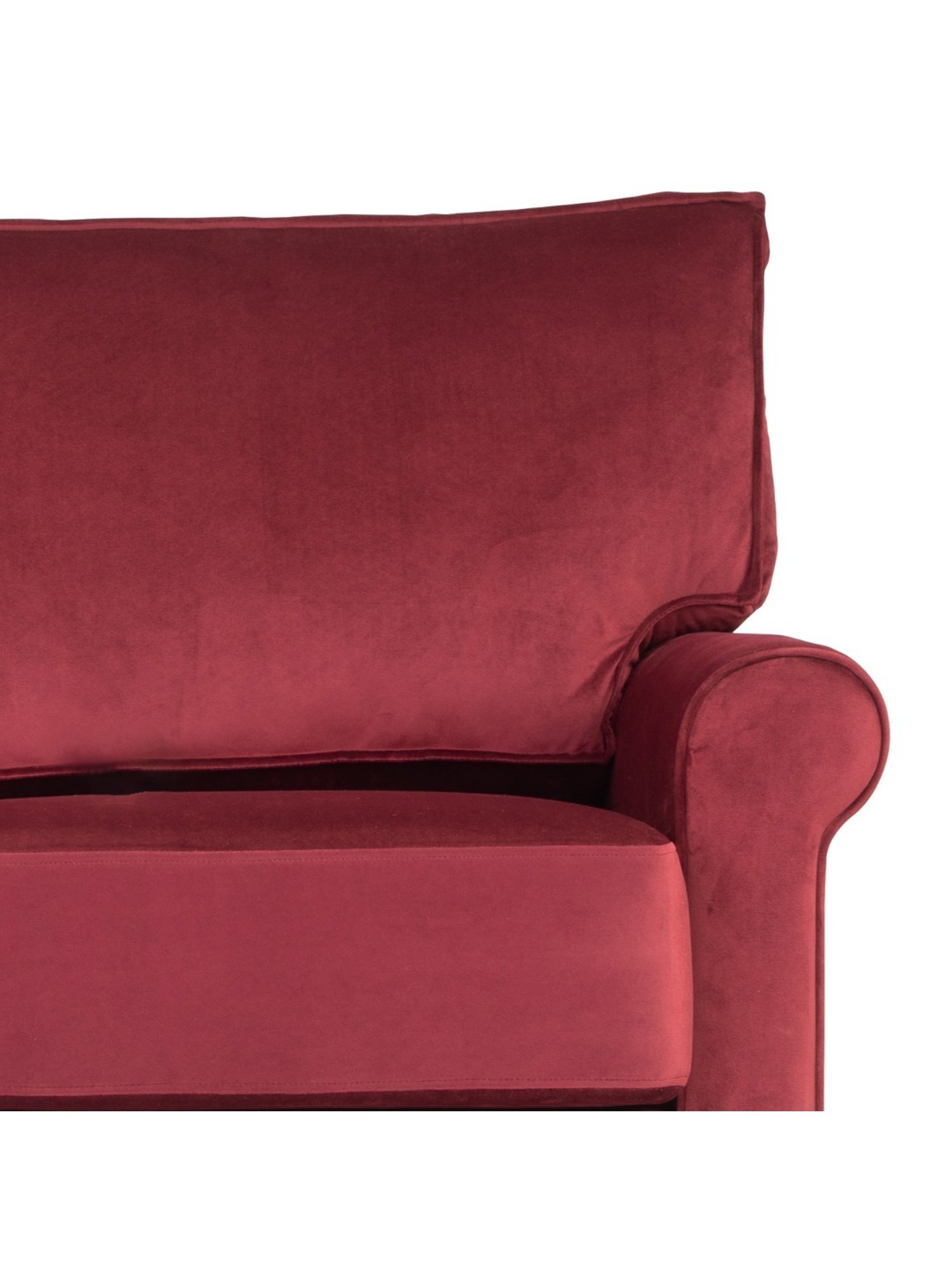 Durian Ruse X Odyssey Edit Modern Ruby Red Fabric L Shaped Sofa